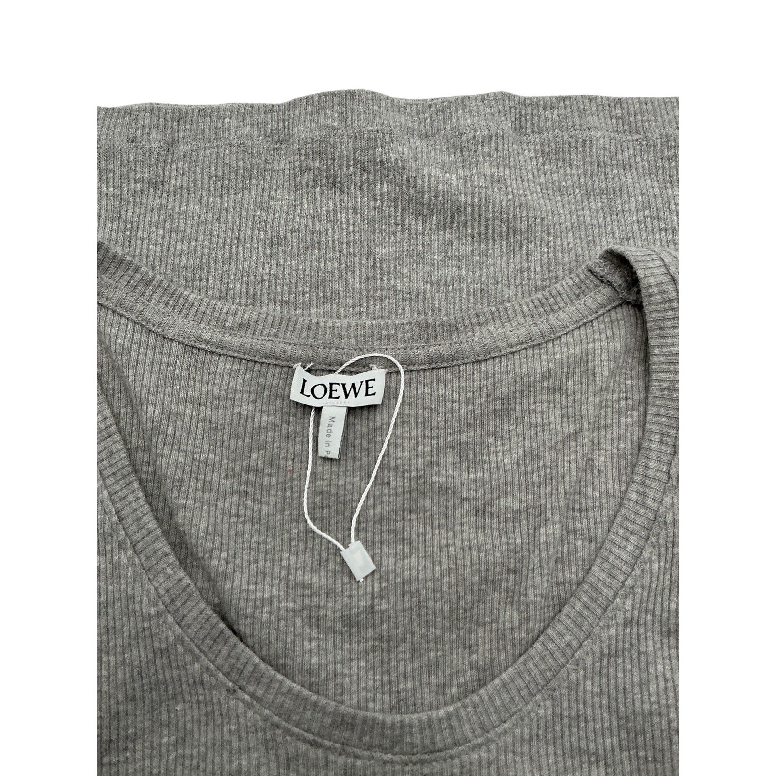 Loewe 'Anagram' Grey Cotton Rib-Knit Tank Top Size M