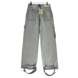 Grlfrnd Utility Blue Lara Cargo Denim Jeans Size 26