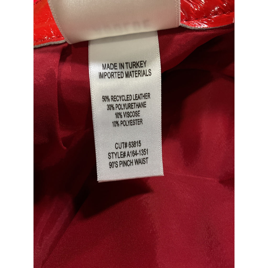 Agolde Red Recycled Leather '90's' Pinch Waist Pants Size 27