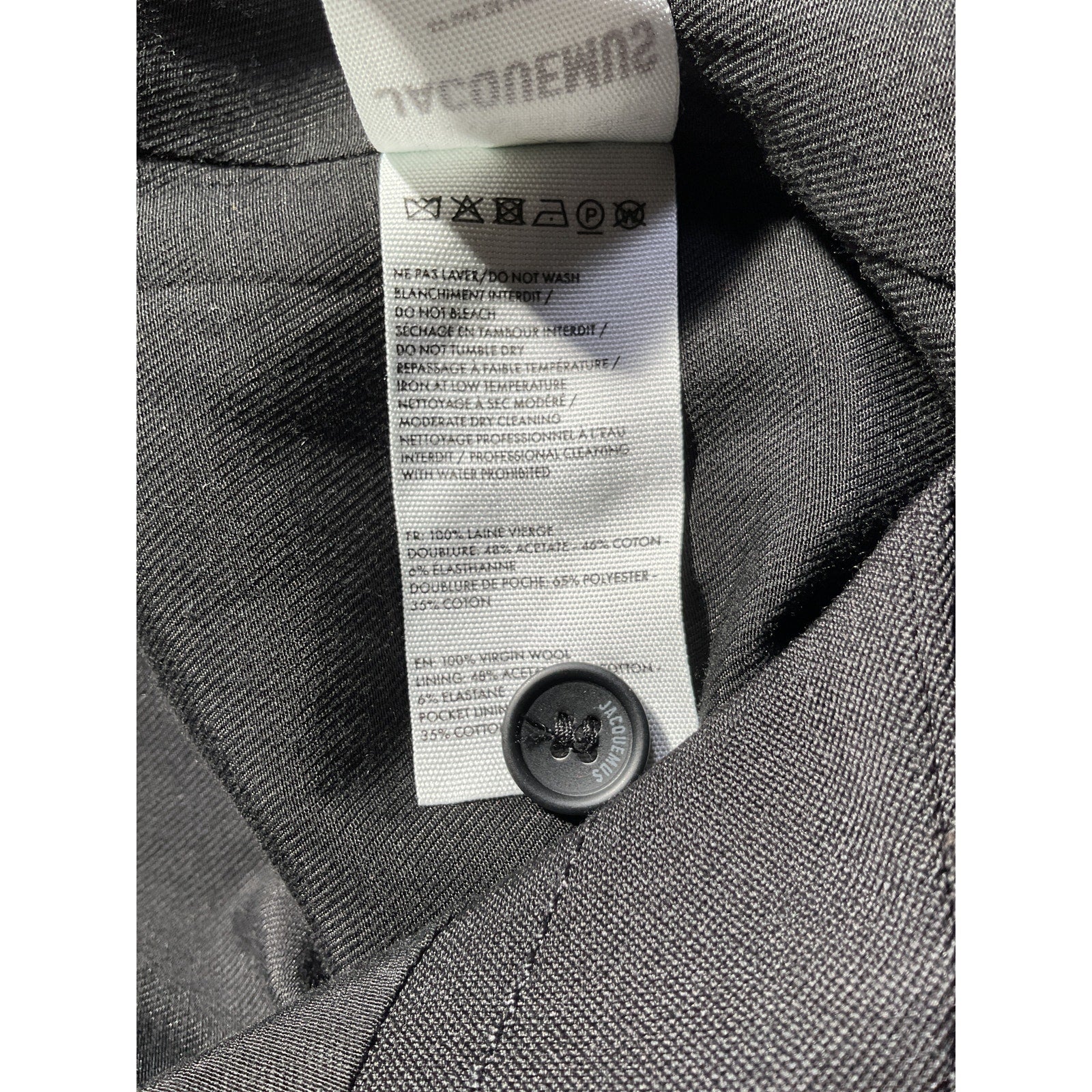 Jacquemus 'Le Raphia' Black Wool Jacket Size 34
