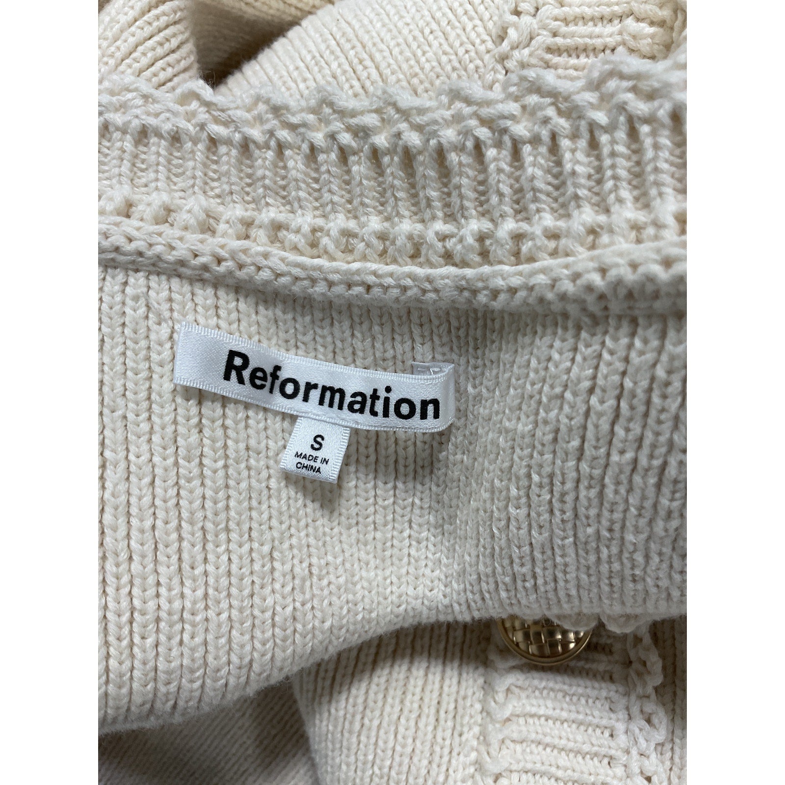 Reformation 'Catalina' White Cotton Jewel Neck Sleeveless Mini Dress Size S
