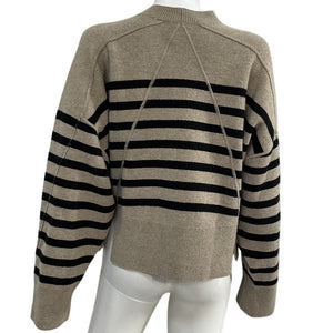 Rag & Bone Striped Beige Bridget Crewneck Sweater Size S