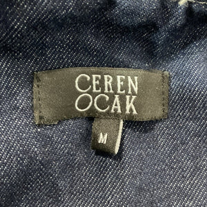 Ceren Ocak Contemporary Navy Blue Cutout Pleated Pants Size M