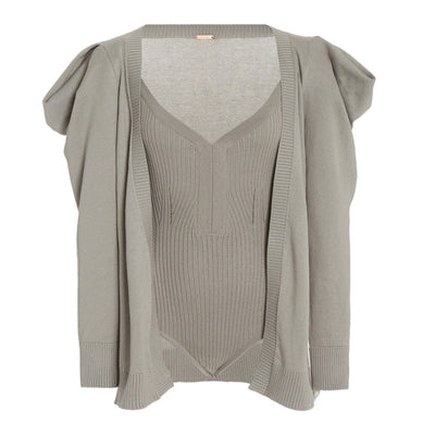 Johanna Ortiz Ribbed Gray Inca Sweater Set Size S