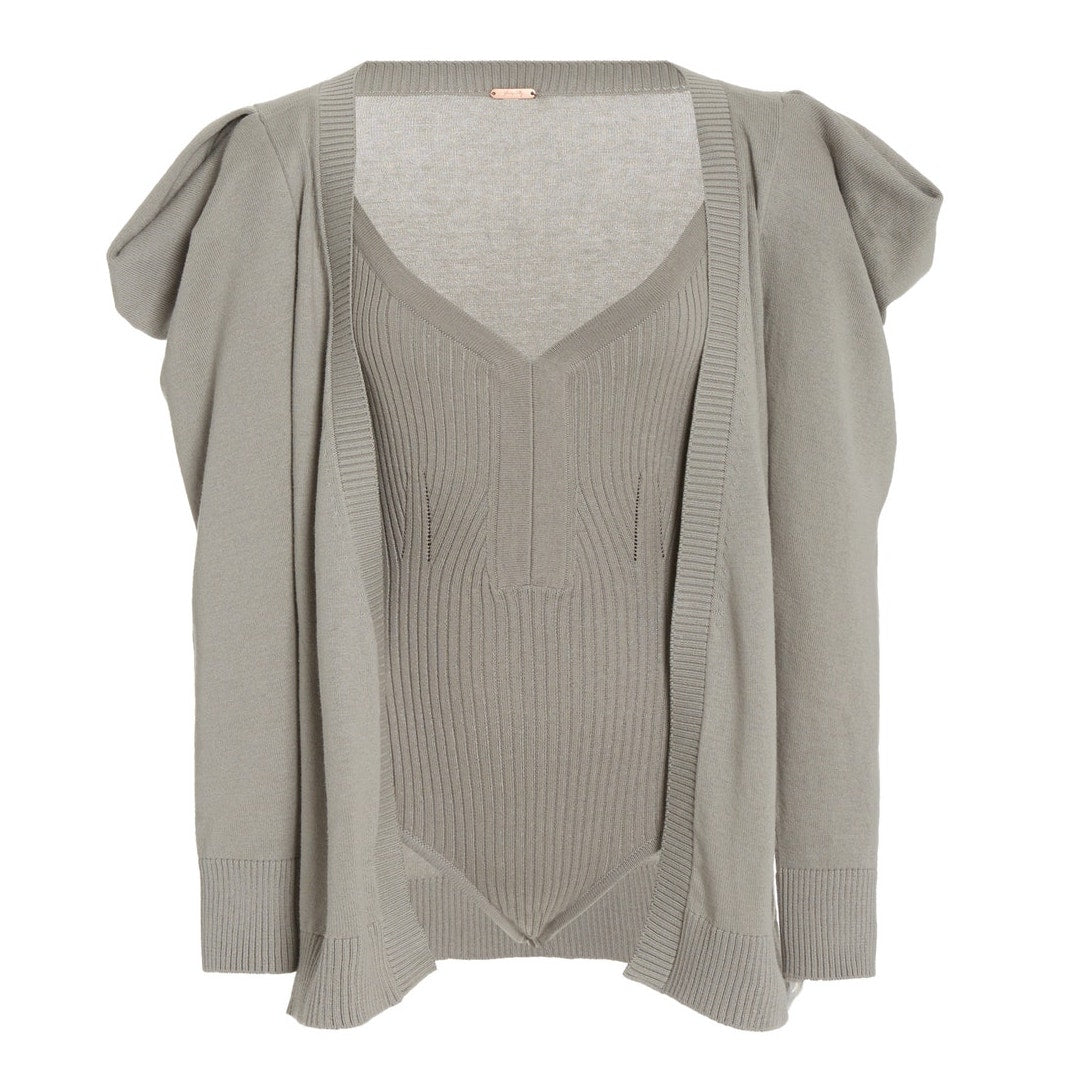 Johanna Ortiz Ribbed Gray Inca Sweater Set Size S