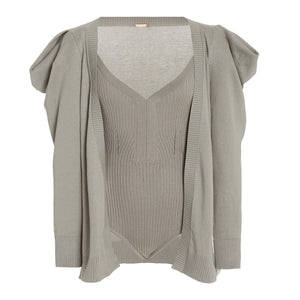 Johanna Ortiz Ribbed Gray Inca Sweater Set Size S