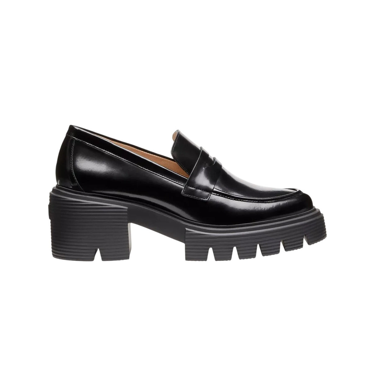 Stuart Weitzman Chunky Black Soho Loafers Size 10