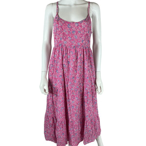 Roller Rabbit Floral Pink Anneli Midi Dress Size M