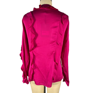 Nicholas Ruffled Pink Amira Blouse Size 8 NWT
