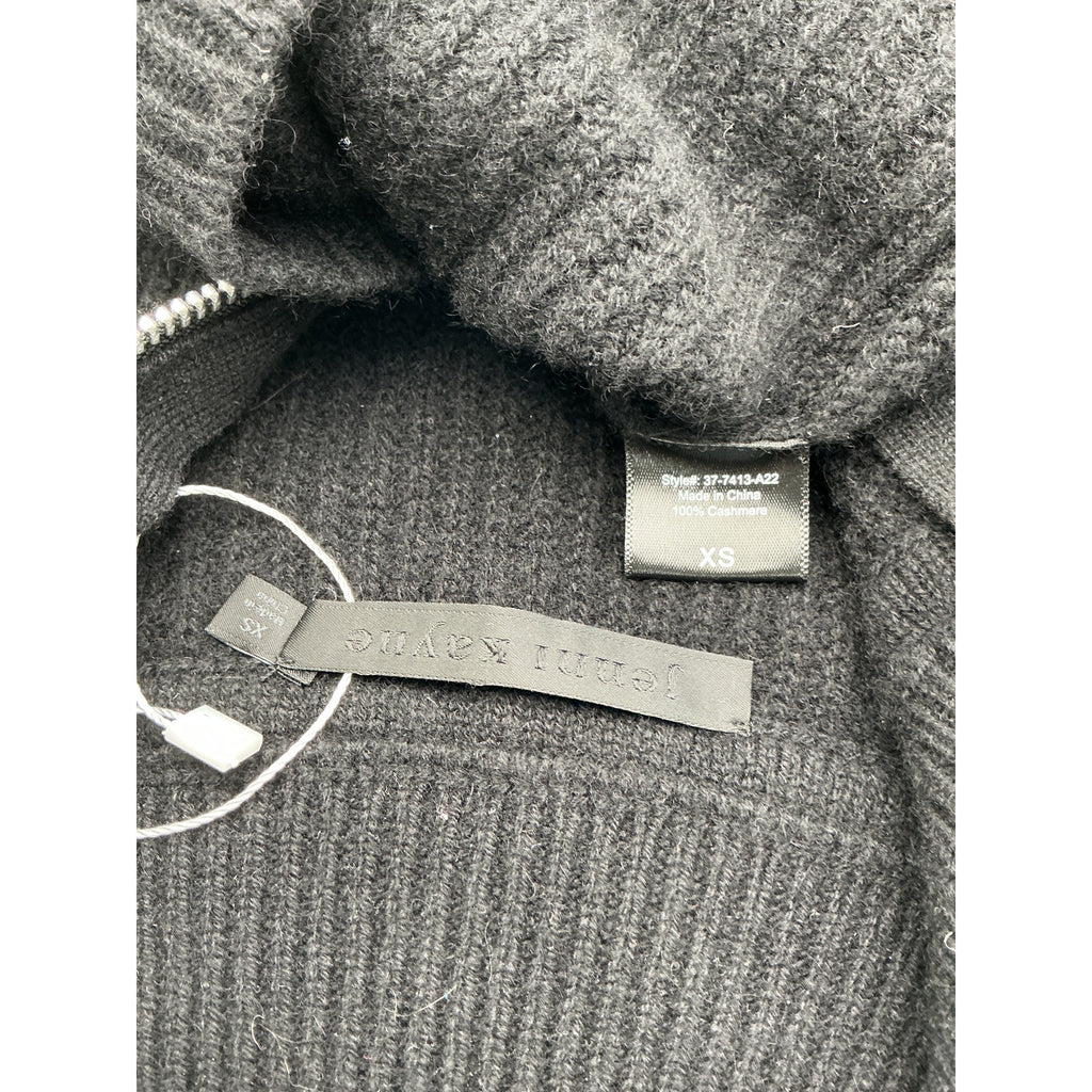 Jenni Kayne Black Cashmere Half Zip Sweater Size XS