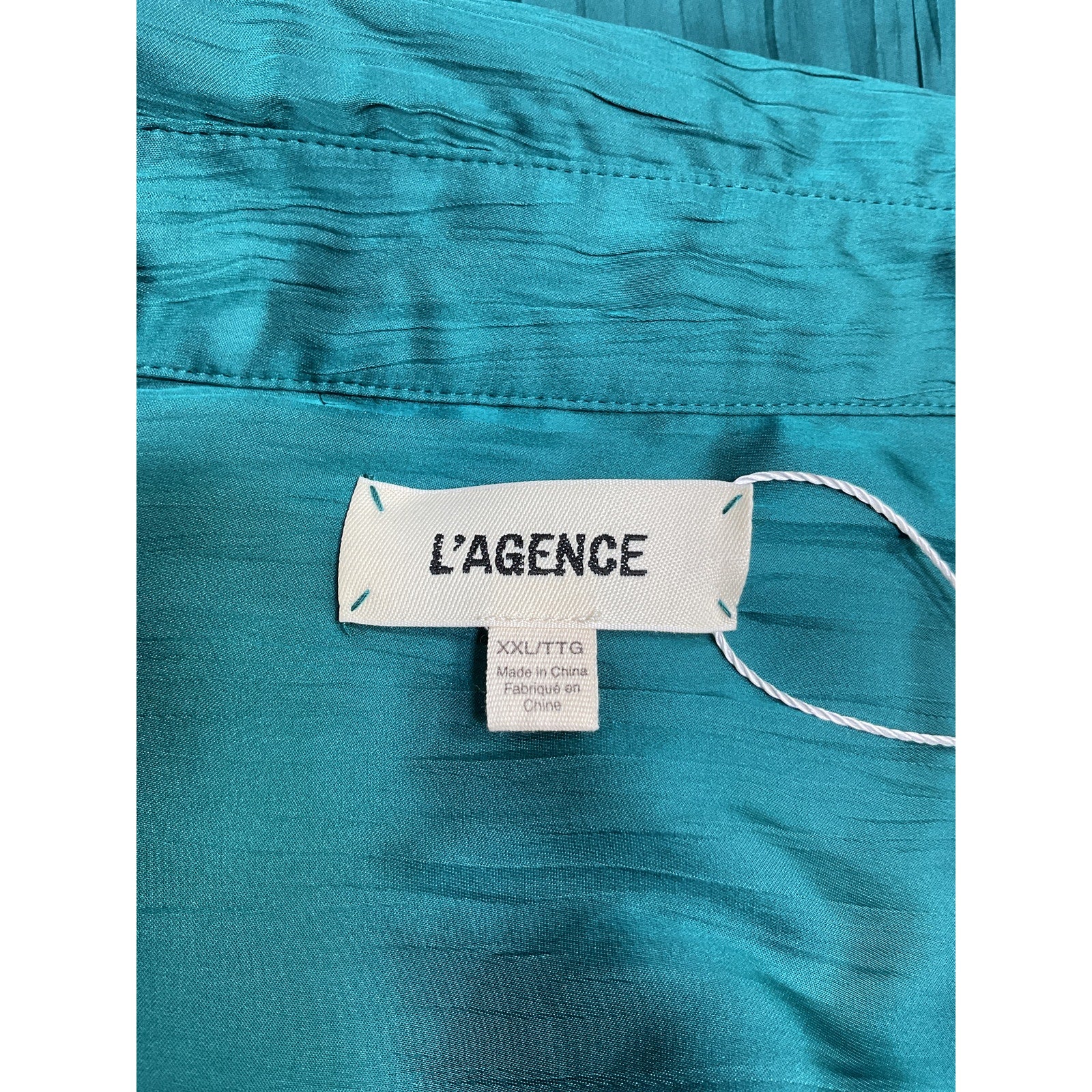 L'Agence 'Nina' Green Polyester Blouse Size XXL