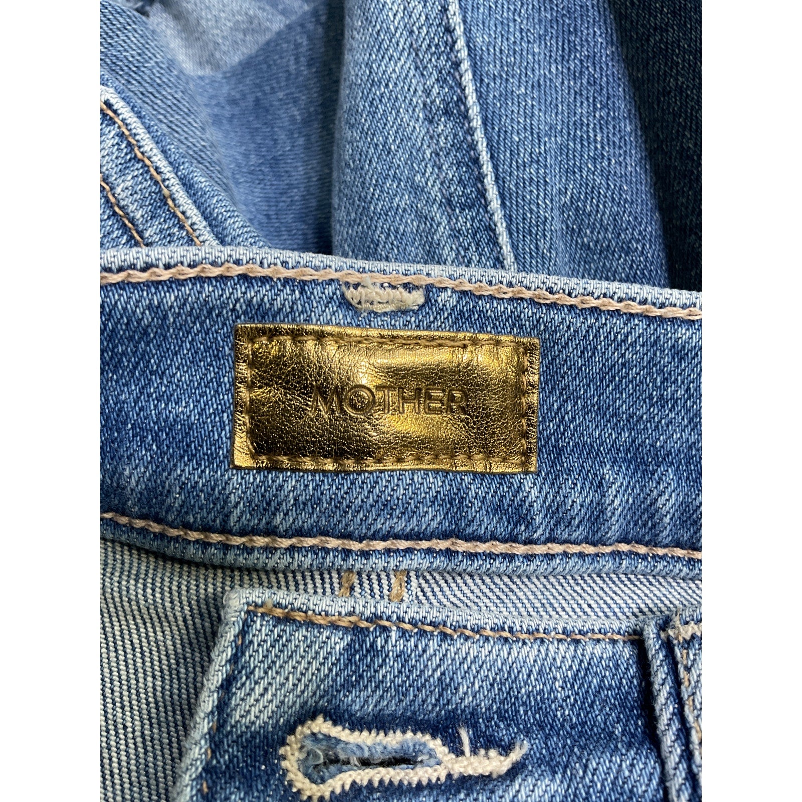 Mother 'The Tripper' Blue Ripped Ankle Jeans Size 26