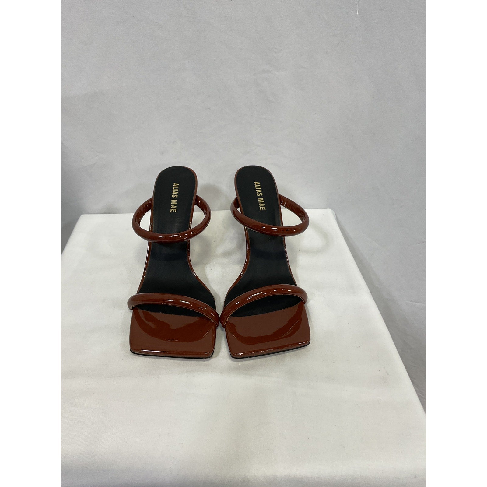 Alias Mae 'Lee' Brown Patent Leather Stiletto Heel Size 8