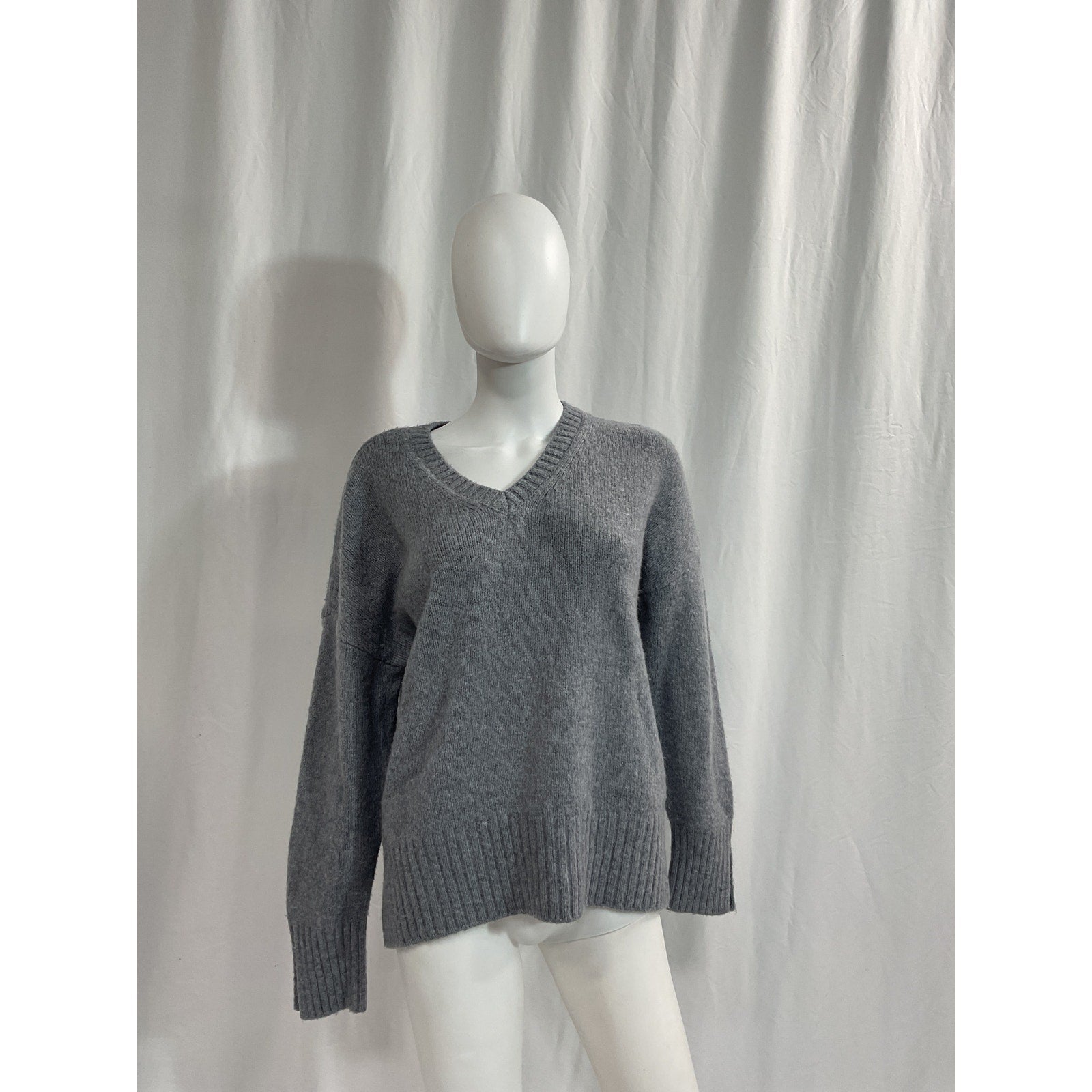 Favorite Daughter 'The William' Grey Wool Cashmere V Neck Sweater Size S