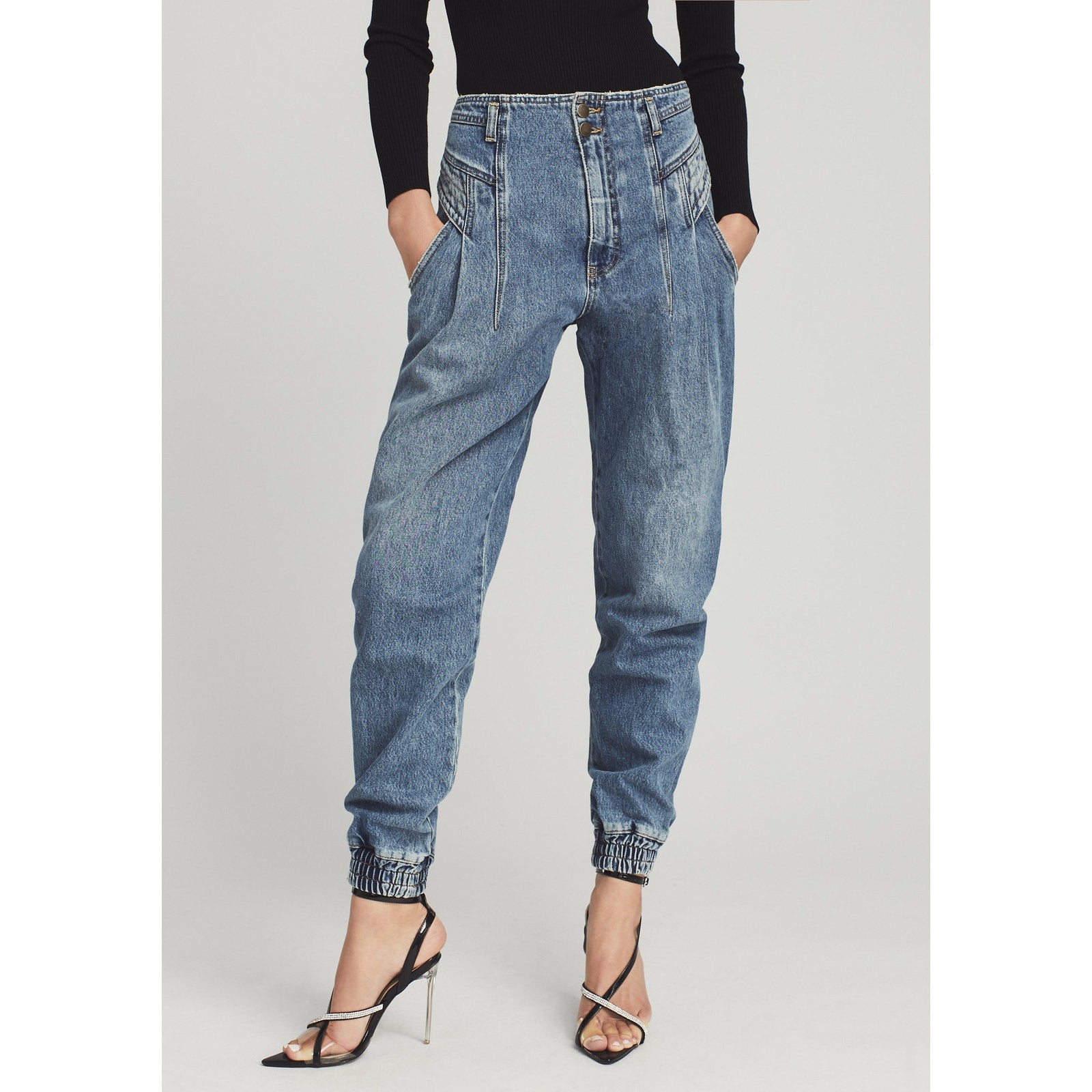 Retrofete 'Miriam' Blue Cotton Pant Size 28