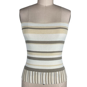 Faithfull The Brand Striped White Citara Tube Top Size L