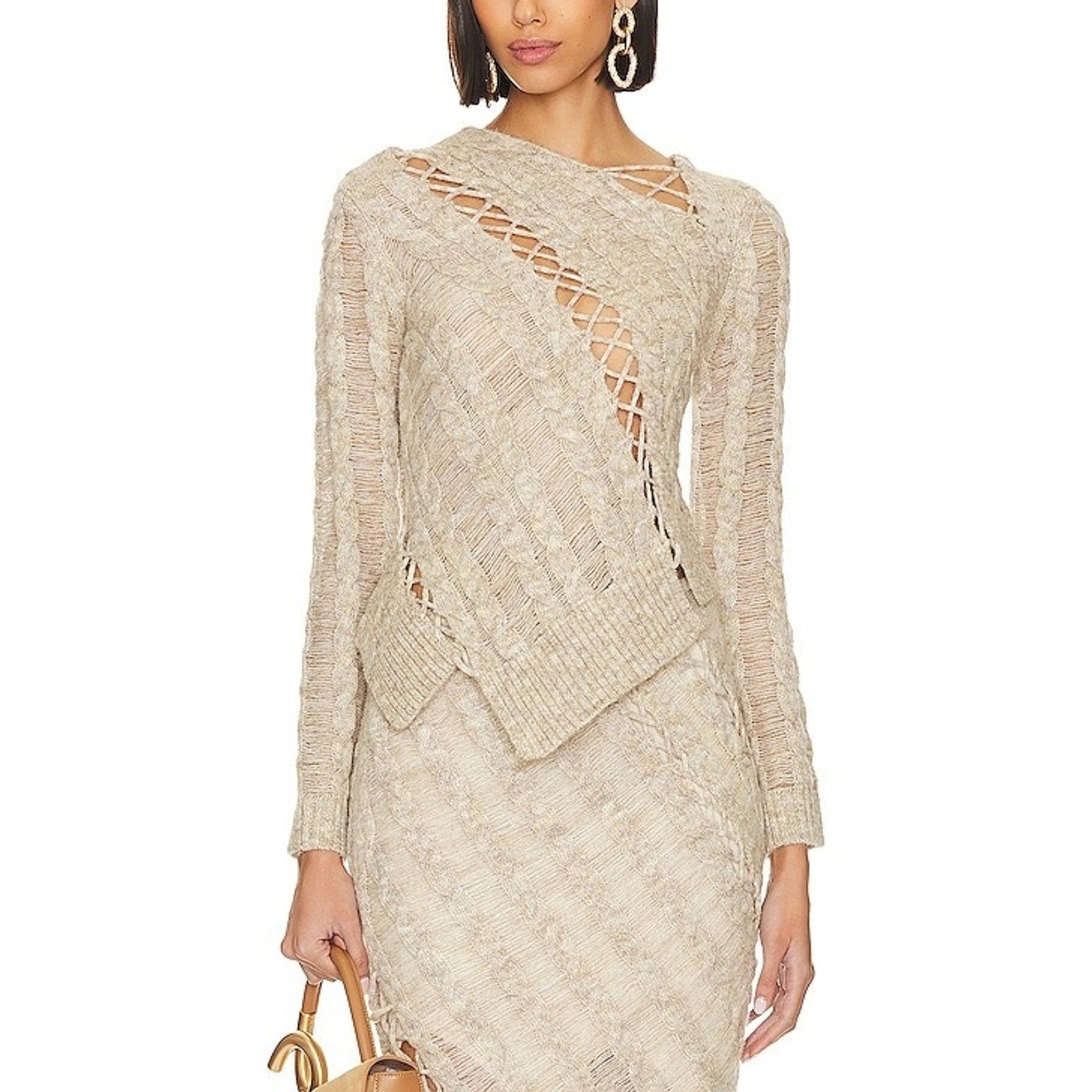 Cult Gaia 'Garnet' Tan Cut Out Top Size M