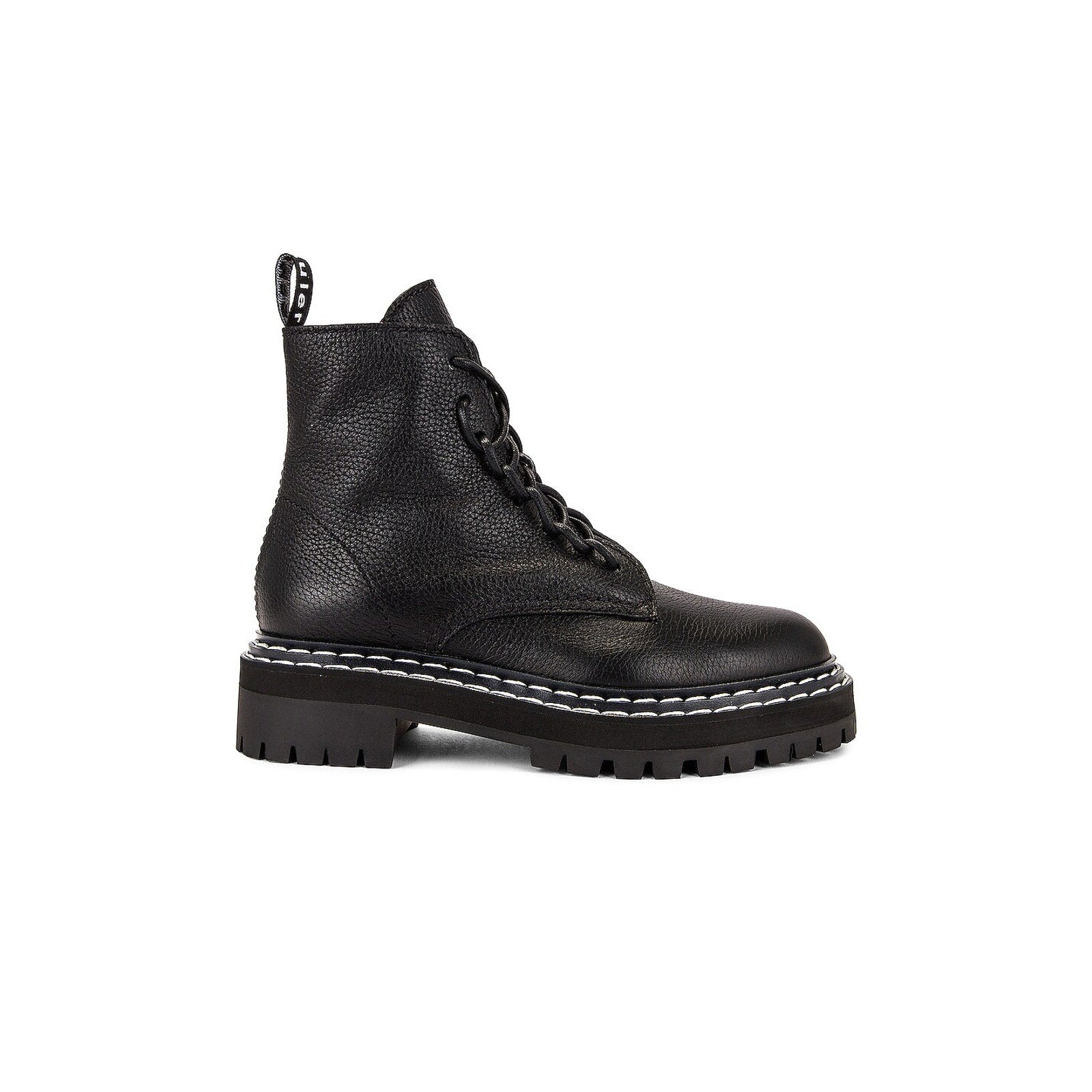 Proenza Schouler Lug Black Leather Sole Combat Boots Size 6