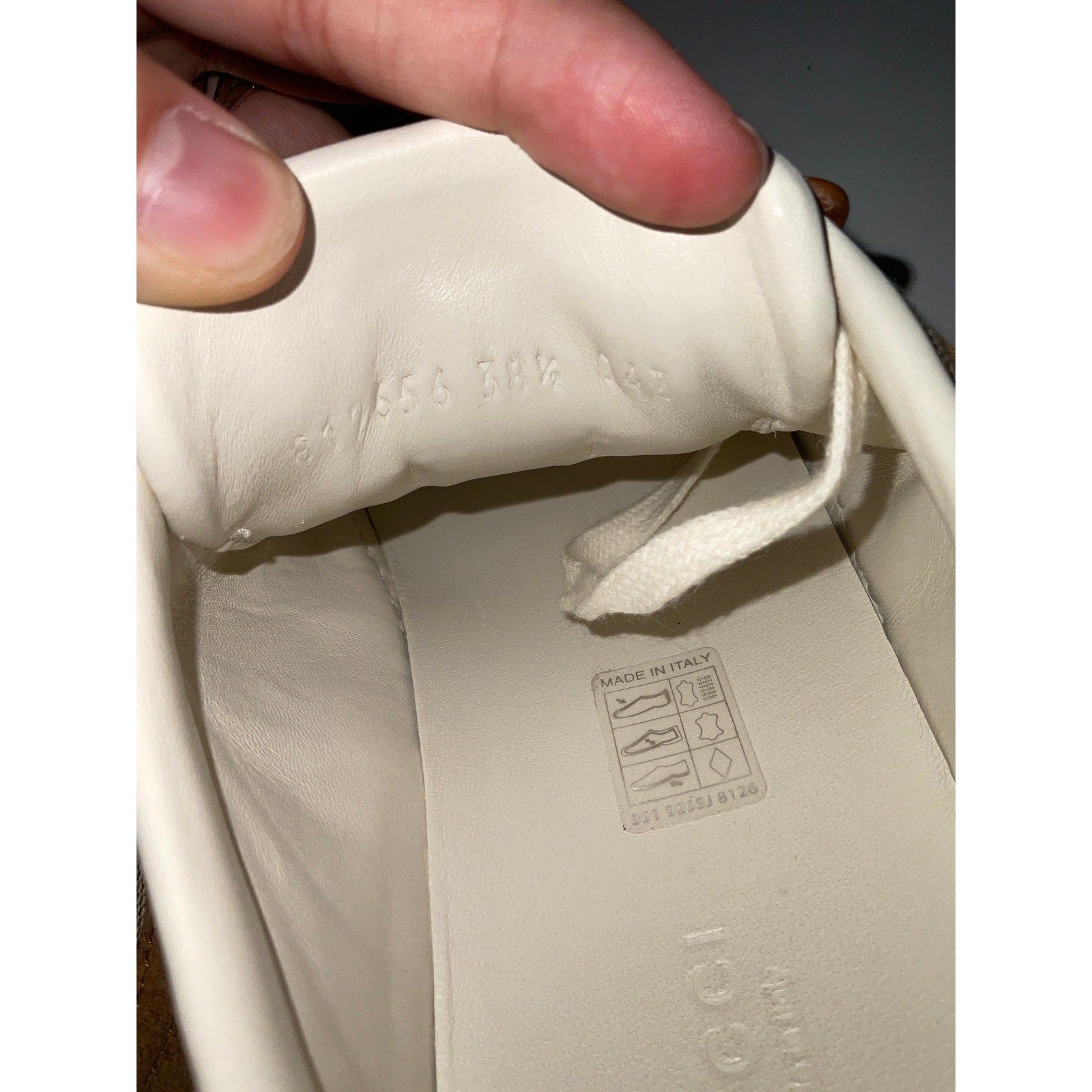 Gucci Tan Leather And Suede-Trimmed Coated Canvas-Jacquard Sneakers Size 42
