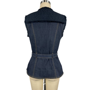 Cinq à Sept Braided Navy Indigo Reenee Vest Size S