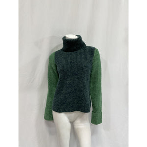 Autumn Cashmere Color Block Green Cashmere Turtleneck Size XS