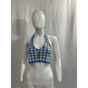 Majorelle 'Addy' Blue Cropped Halter Top Size S