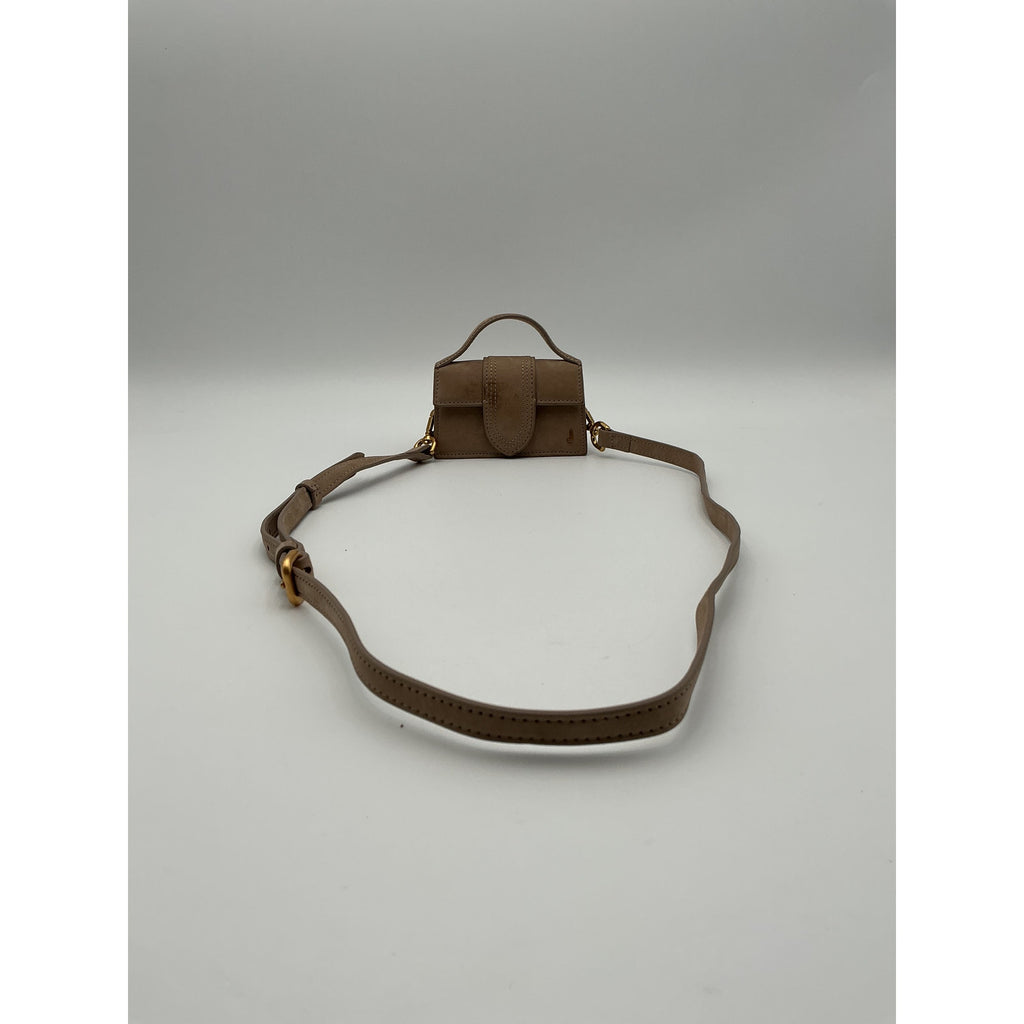 Jacquemus 'Le Petit Bambino' Tan Leather Suede Shoulder Bag