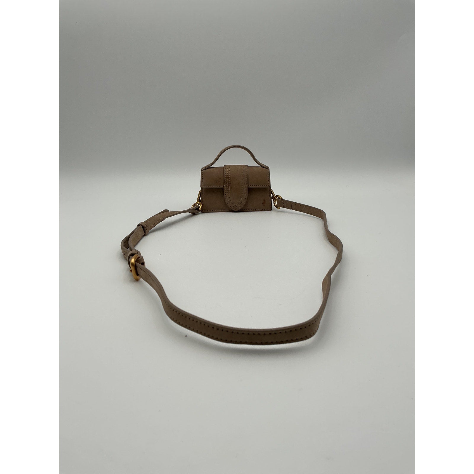 Jacquemus 'Le Petit Bambino' Tan Leather Suede Shoulder Bag