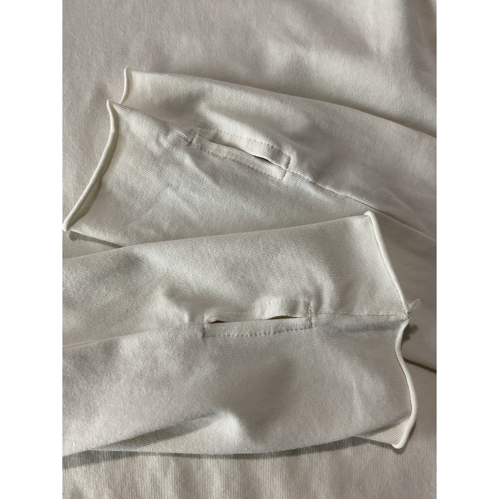 Helsa Jersey White Cotton Long Sleeve Turtleneck Size S