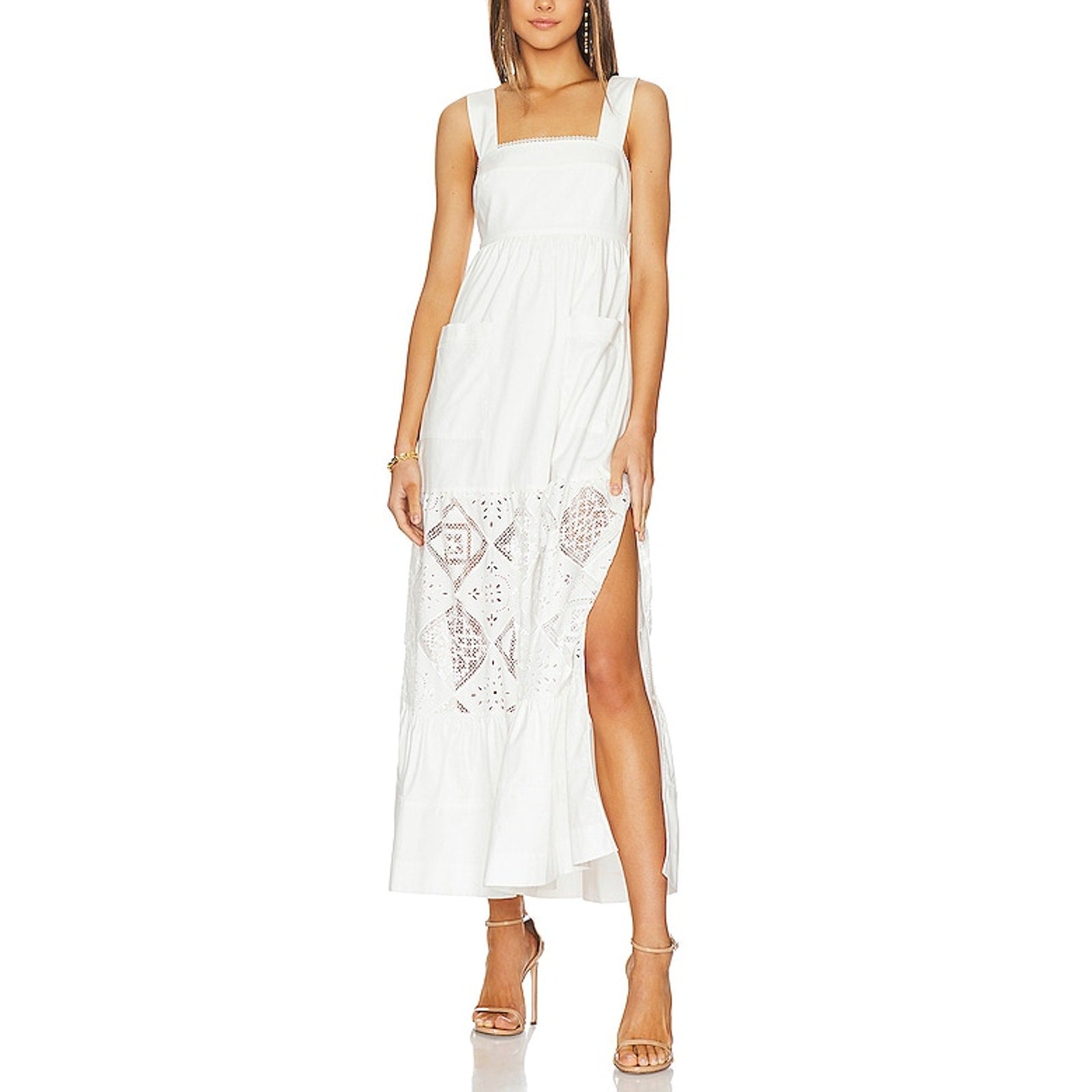 Shona Joy 'Lori' Ivory Patch Pocket Maxi Dress Size 2
