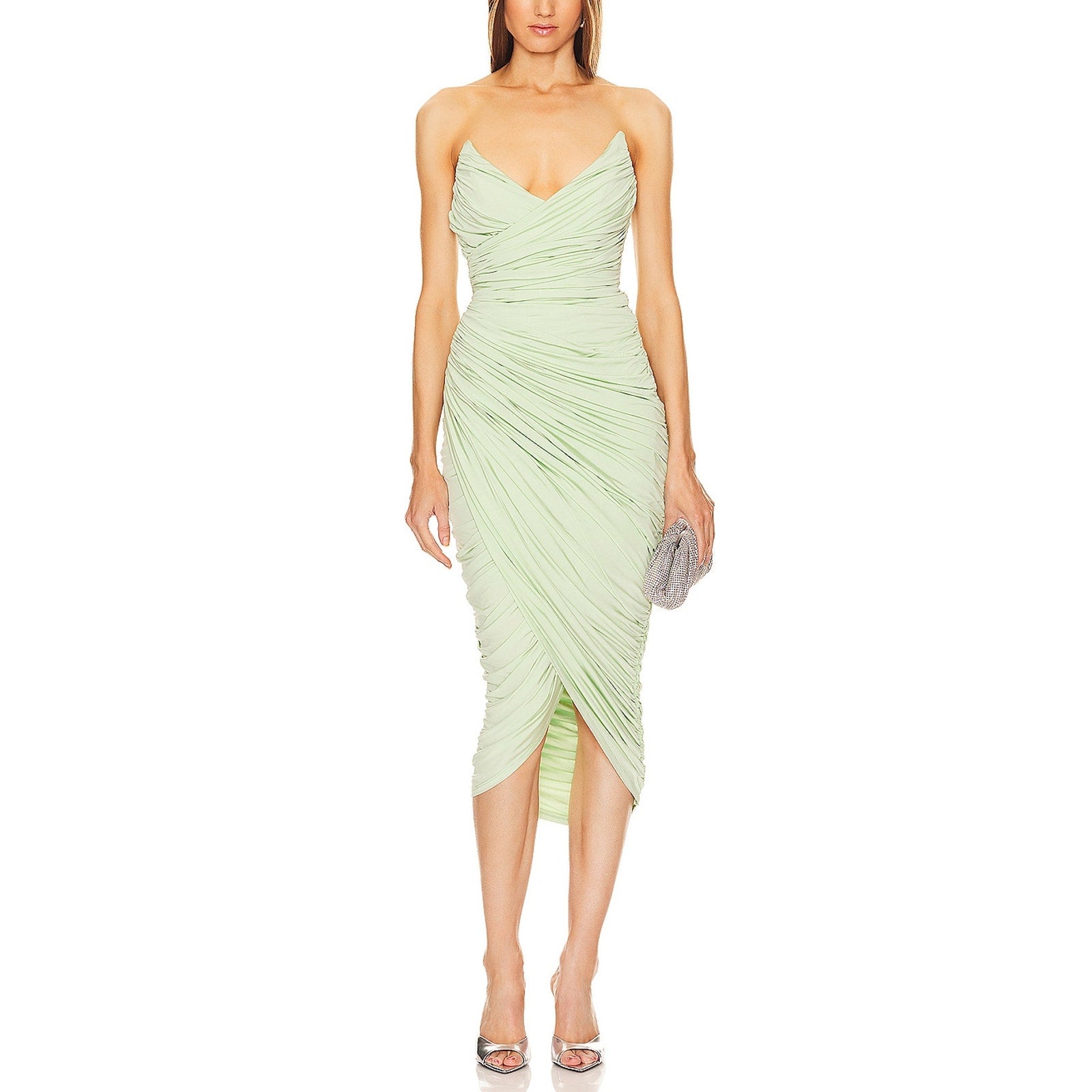 Michael Costello 'Elyse' Green Midi Dress Size L