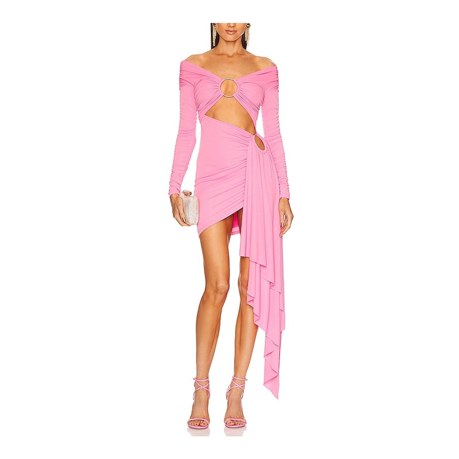 Michael Costello x Revolve 'Kurt' Pink Polyester Mini Dress Size M