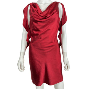 Lpa Draped Burgundy Raveena Mini Dress Size S