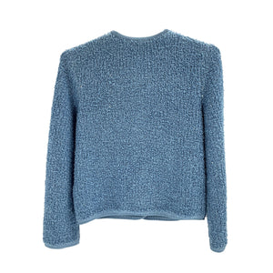 Maje Tweed Pattern 'Evening' Blue Cotton Jacket Size 1