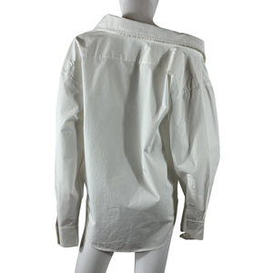 Alexander Wang Asymmetric White Off Shoulder Shirt Size M