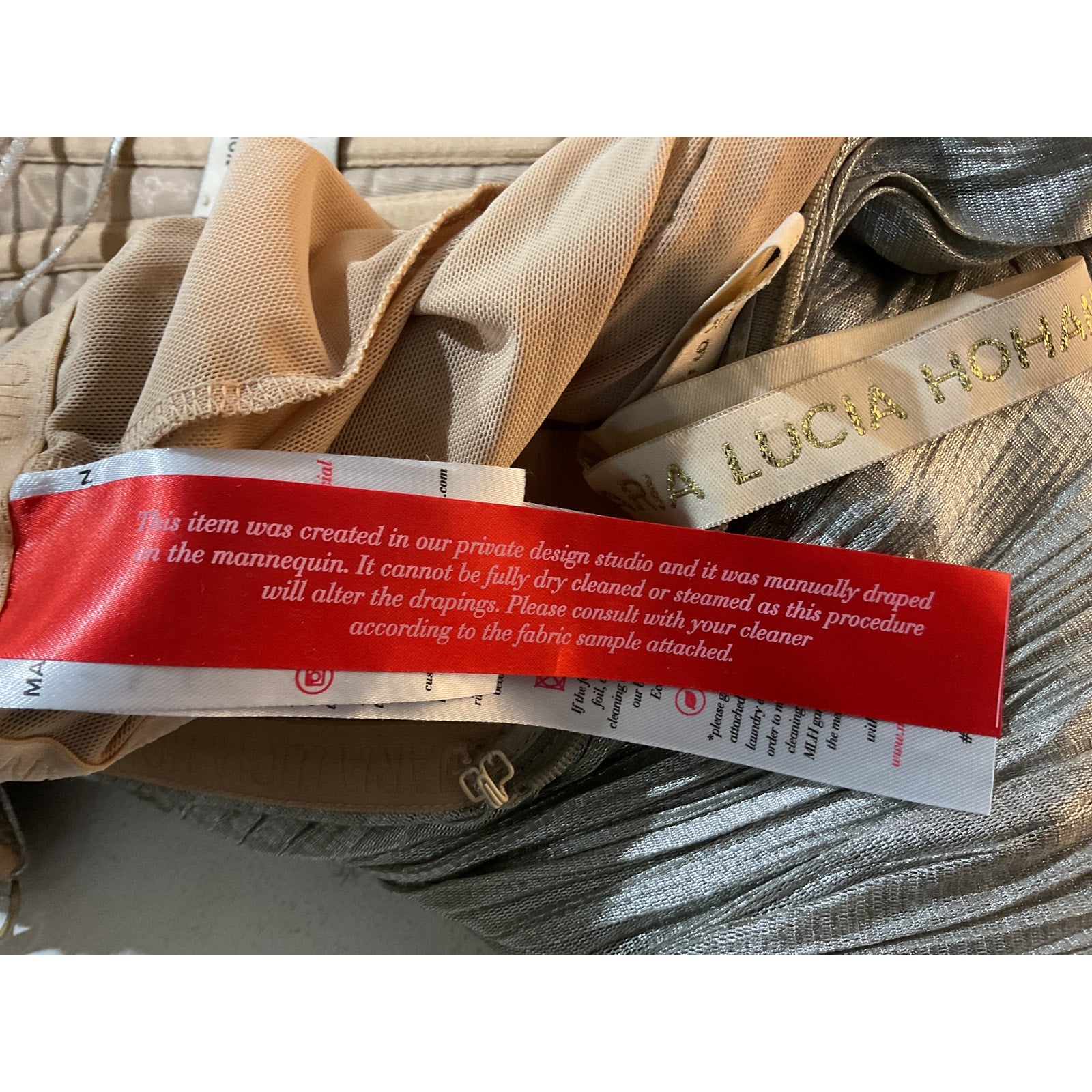 Maria Lucia 'Hohan Noor' Silver Tulle Gown Size 38