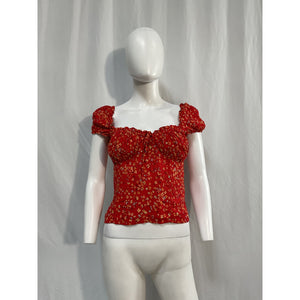 Reformation 'Micaela' Red Top Size 6
