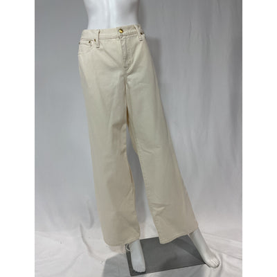 J.Crew 'Lower' White Rise Wide Leg Denim Jean Size 29