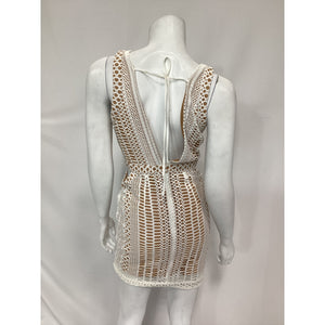 Michael Costello 'Barbe' White Mini Dress Size XS