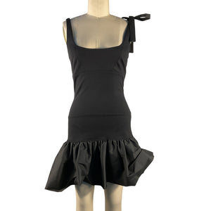 Sandro Ruffled Black Lolita Dress Size 34 FR / 2 US