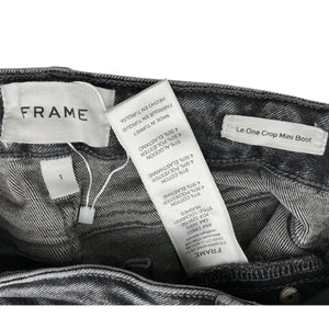 Frame Washed Gray Le One Crop Mini Boot Denim Jeans Size 1