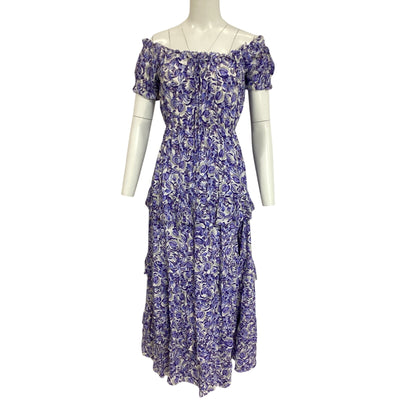 Astr The Label Floral Blue And White Multi Viona Dress Size L