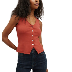 Veronica Beard Ribbed Red Hoorne Tank Top Size XS