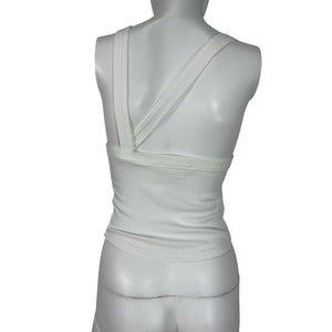 The Line By K Ribbed White Ximeno Tank Top Size M