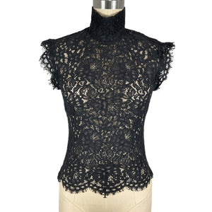 L'Academie Lacy Black Zelie Top Size XS