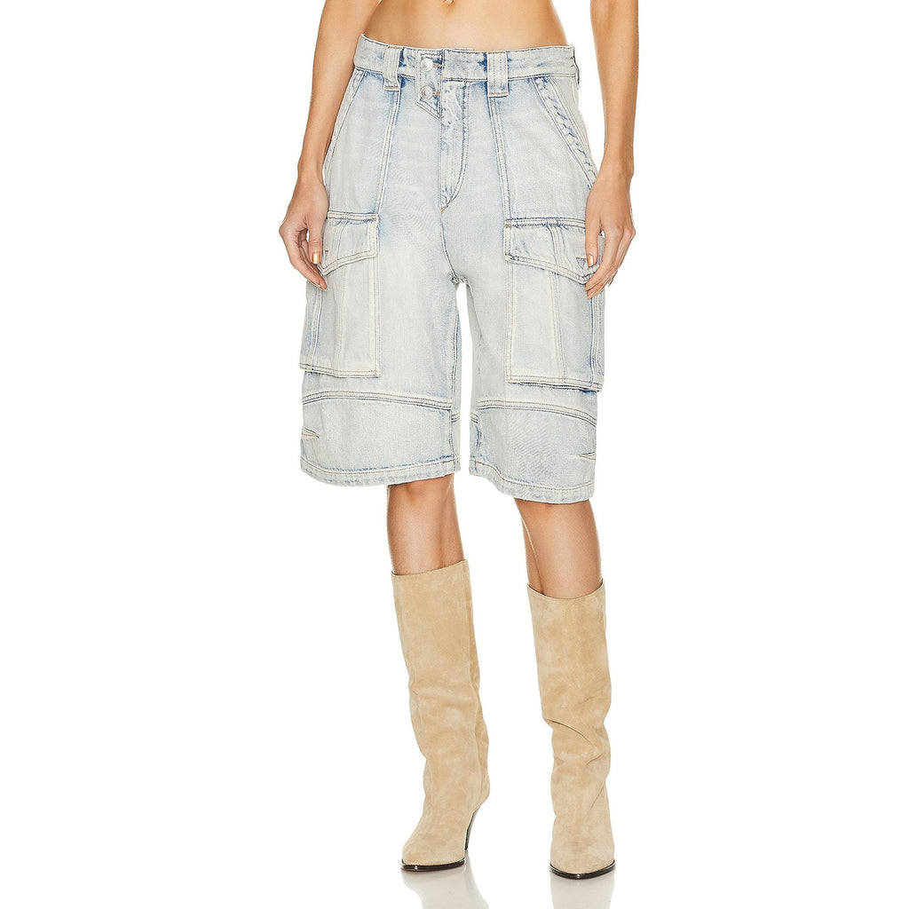 Isabel Marant 'Hortens' Blue Cotton Bermuda Short Size 40