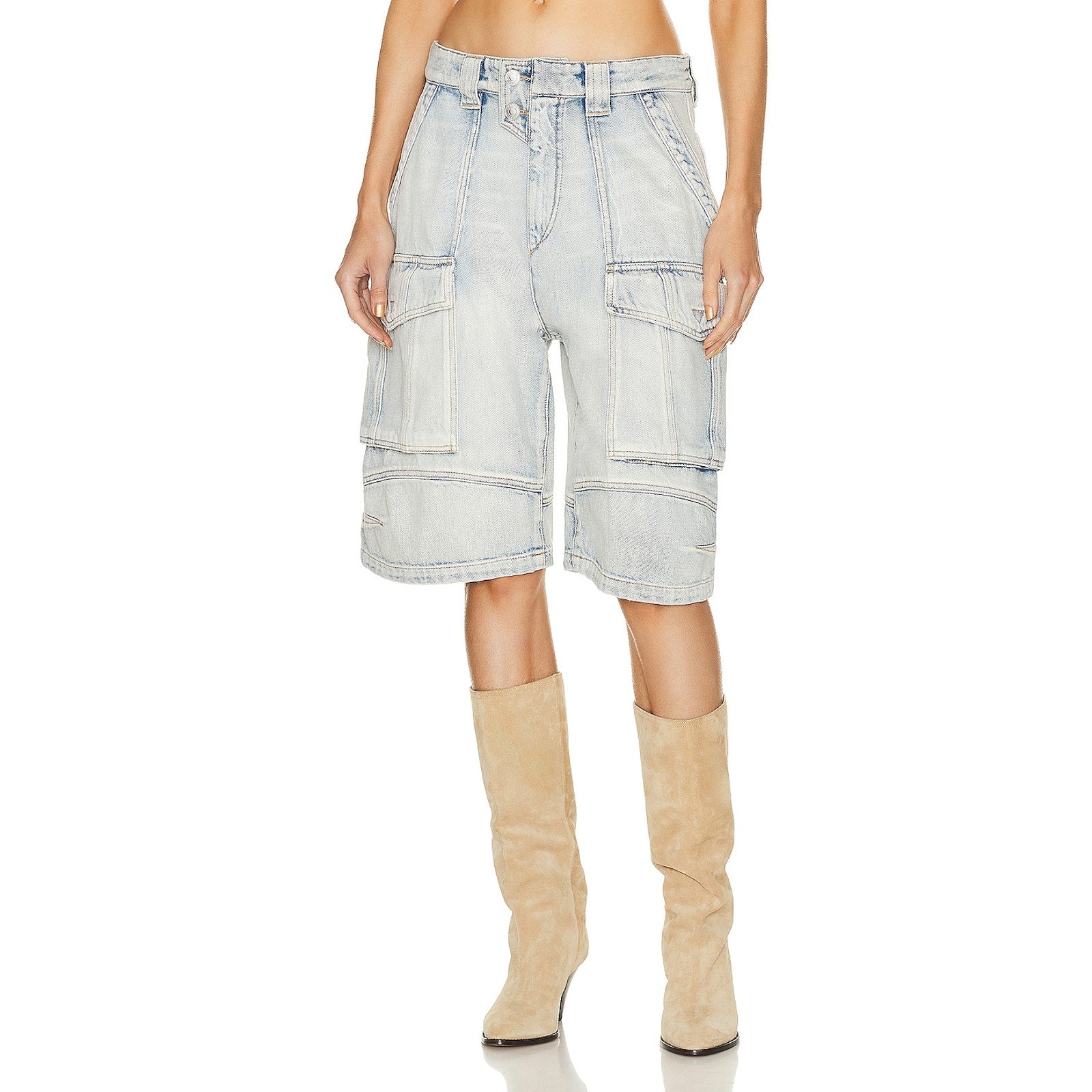 Isabel Marant 'Hortens' Blue Cotton Bermuda Short Size 40