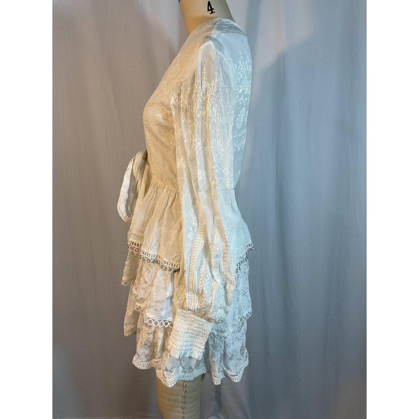 Hemant And Nandita 'Veda' White Mini Dress Size S - NWT