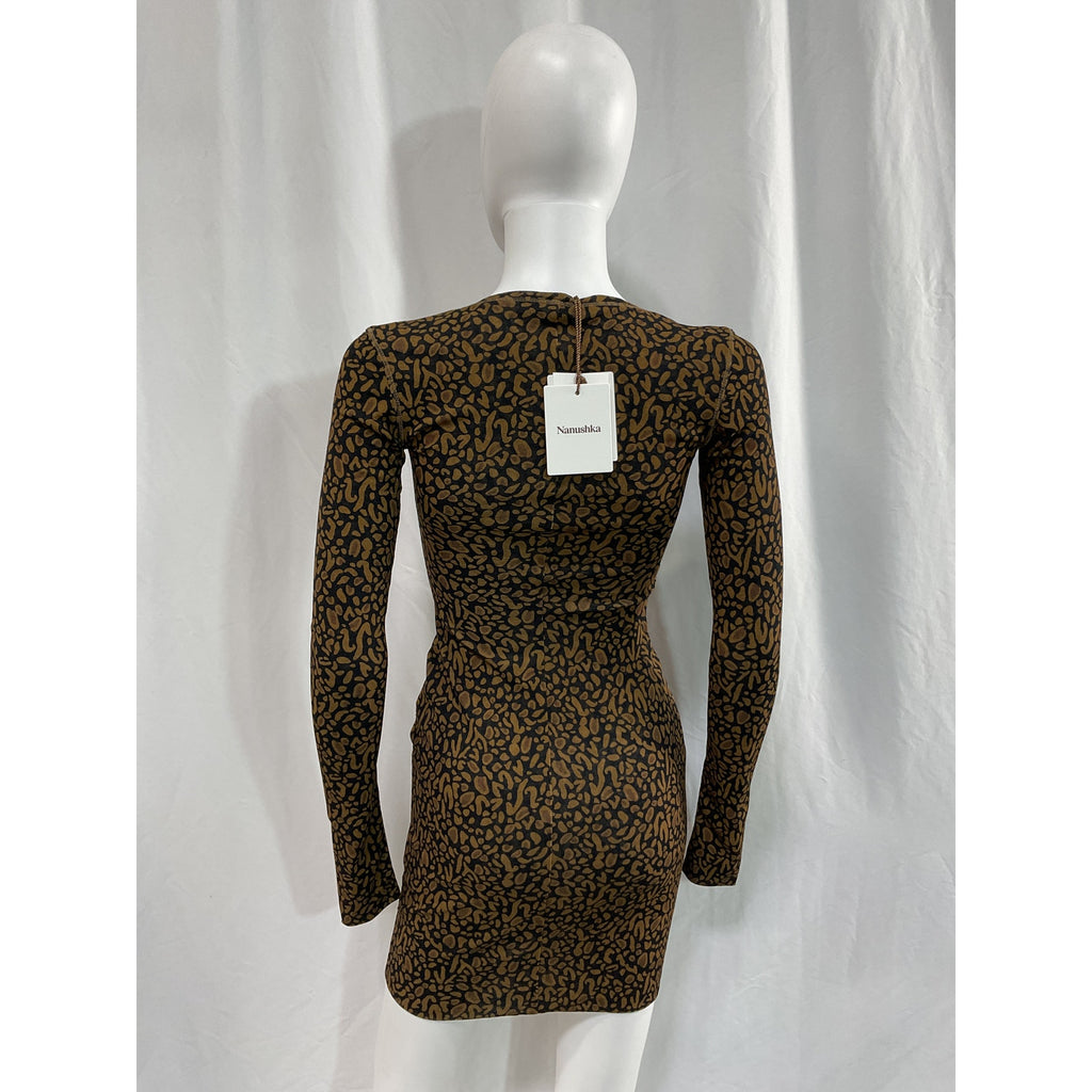 Nanushka 'Cathleen' Brown Dress Size XS - NWT