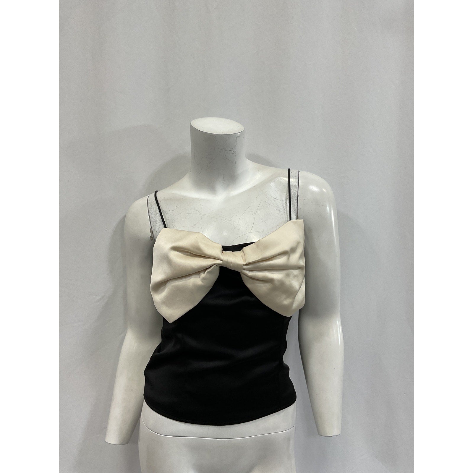 Reformation 'Natalie' Black Acetate Satin Top Size 4